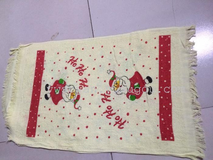 Velvet border printing, Christmas flower tea towel, dishcloth Velvet border printing, Christmas flower tea towel, dishcloth