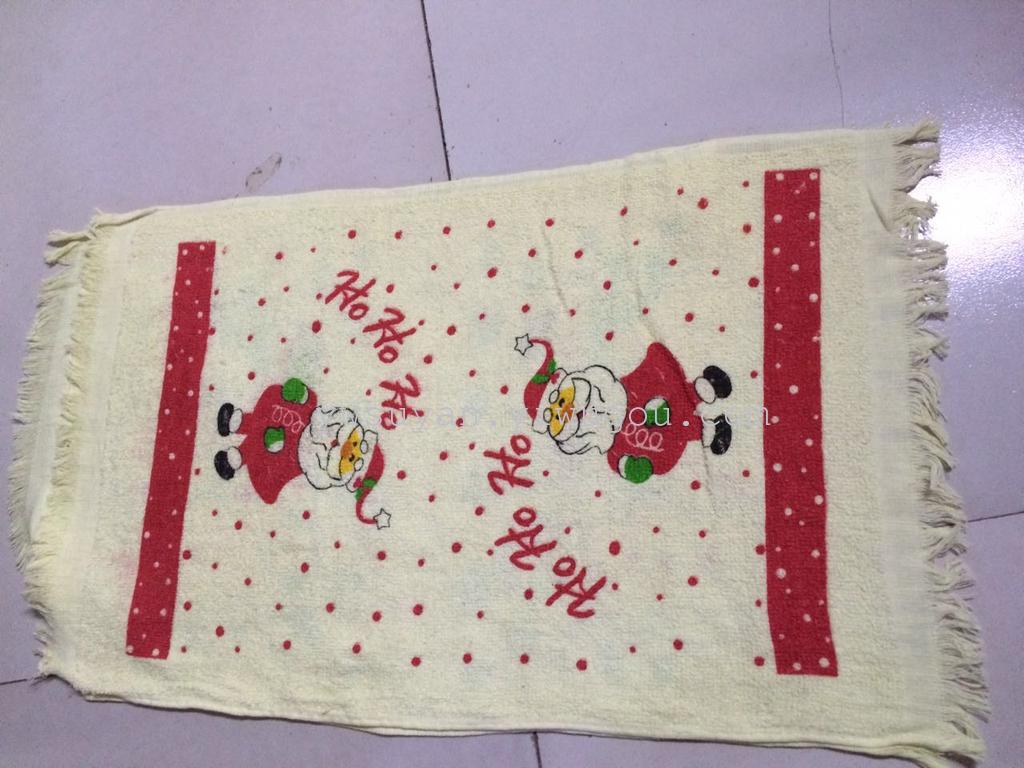 Velvet border printing, Christmas flower tea towel, dishcloth
