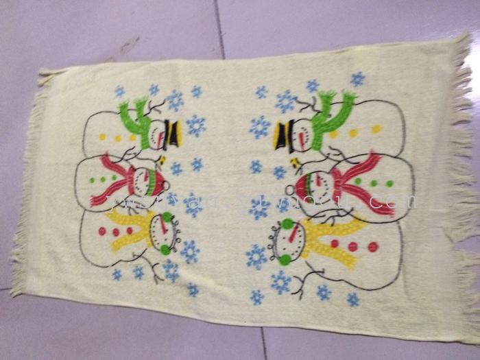 Velvet border printing, Christmas flower tea towel, dishcloth Velvet border printing, Christmas flower tea towel, dishcloth