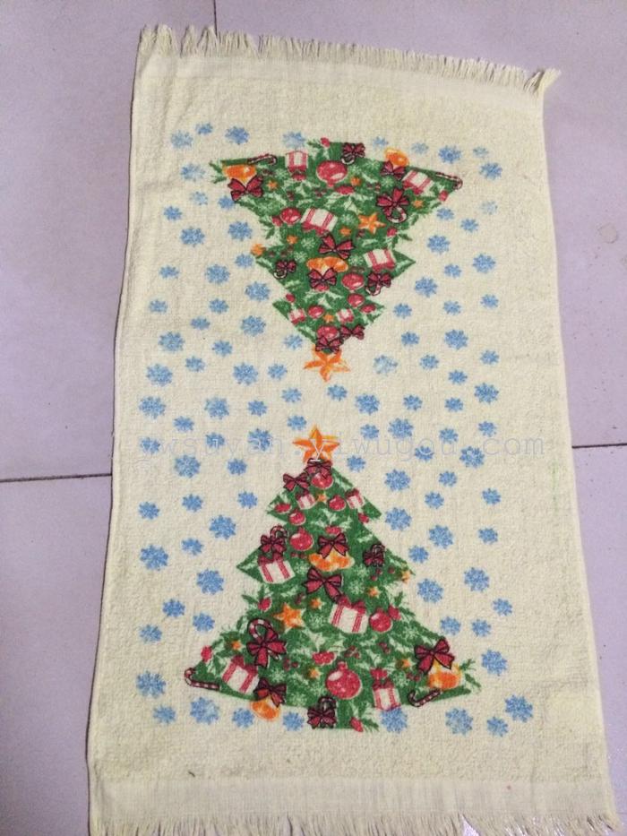 Velvet border printing, Christmas flower tea towel, dishcloth Velvet border printing, Christmas flower tea towel, dishcloth