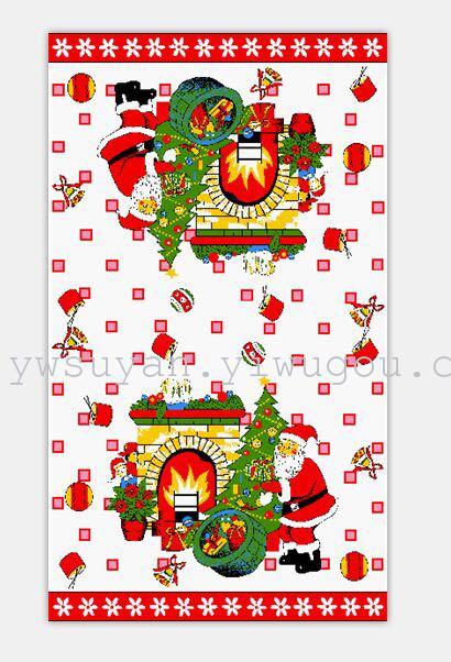 Velvet border printing, Christmas flower tea towel, dishcloth Velvet border printing, Christmas flower tea towel, dishcloth