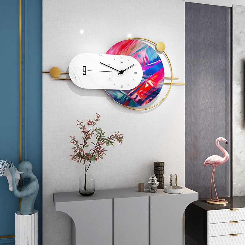 Wall Clock Light Luxury and Simplicity Decorative Clock Living Room Home Fashion Personality and Creativity Clock Net Red Art Wall Hanging Wall Clocks