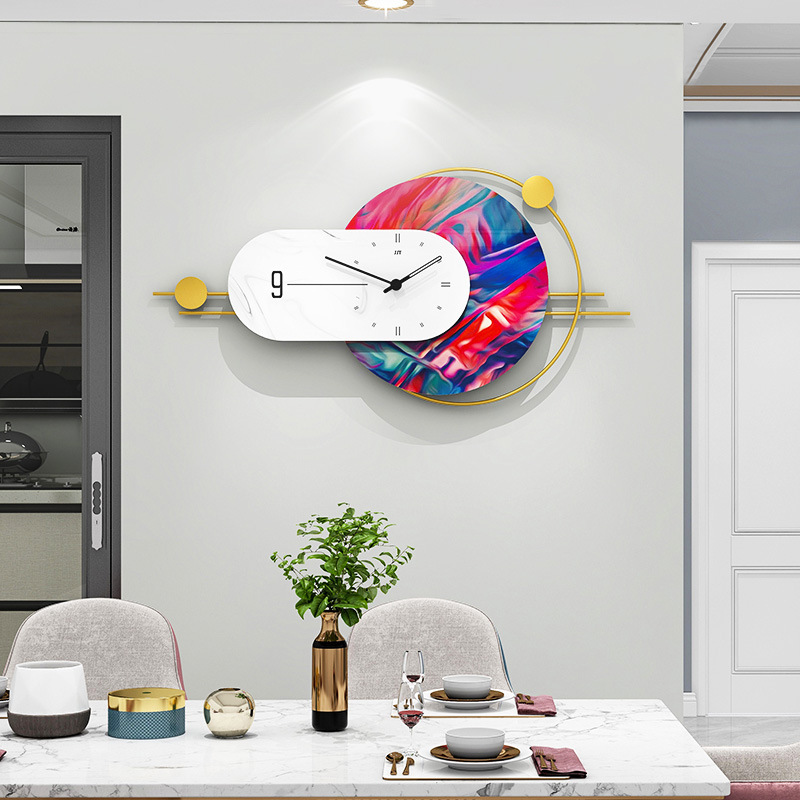 Wall Clock Light Luxury and Simplicity Decorative Clock Living Room Home Fashion Personality and Creativity Clock Net Red Art Wall Hanging Wall Clocks