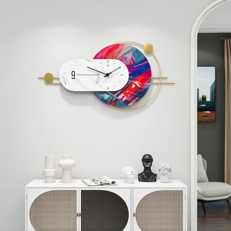 Wall Clock Light Luxury and Simplicity Decorative Clock Living Room Home Fashion Personality and Creativity Clock Net Red Art Wall Hanging Wall Clocks