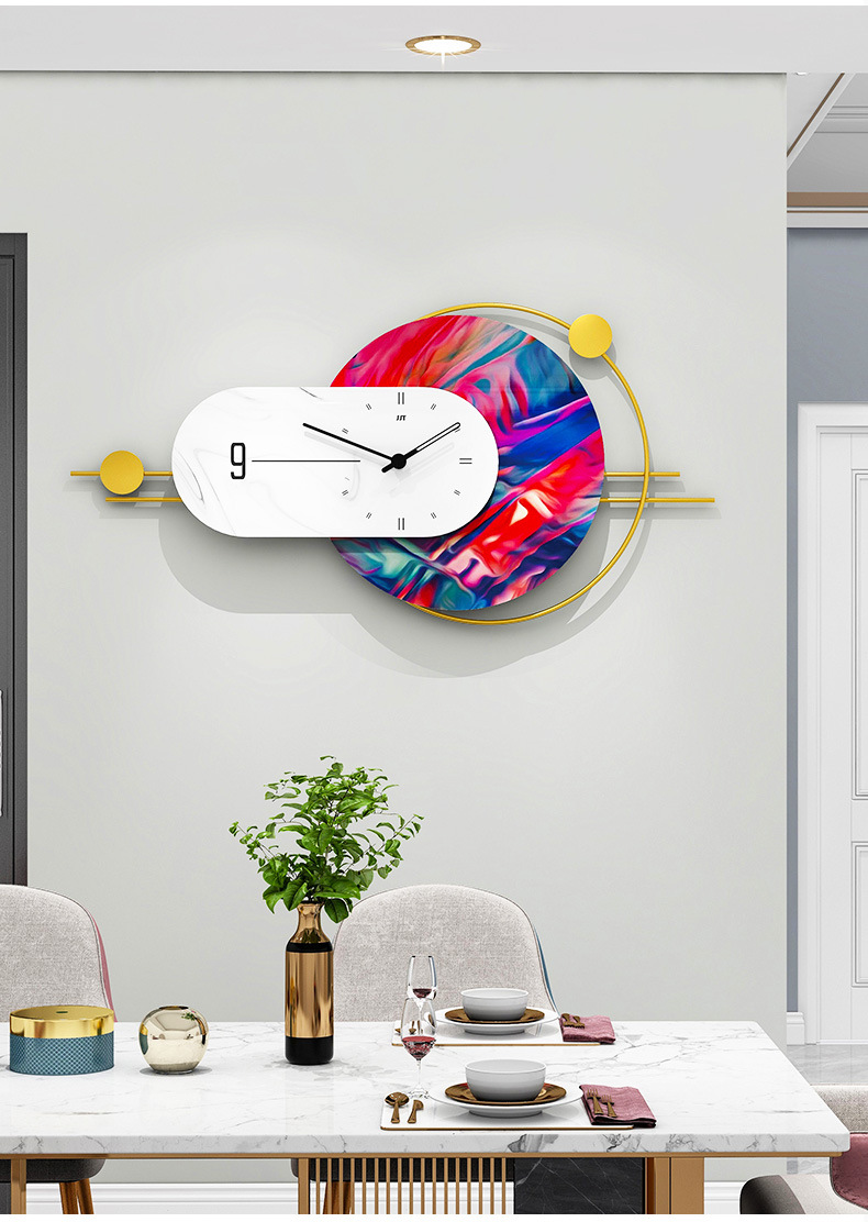 Wall Clock Light Luxury and Simplicity Decorative Clock Living Room Home Fashion Personality and Creativity Clock Net Red Art Wall Hanging Wall Clocks