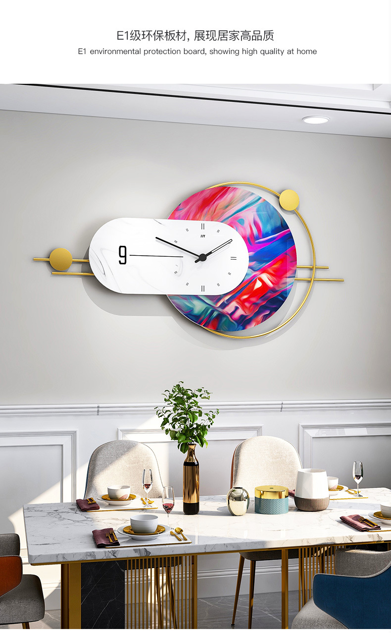 Wall Clock Light Luxury and Simplicity Decorative Clock Living Room Home Fashion Personality and Creativity Clock Net Red Art Wall Hanging Wall Clocks