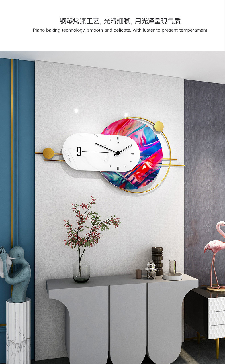Wall Clock Light Luxury and Simplicity Decorative Clock Living Room Home Fashion Personality and Creativity Clock Net Red Art Wall Hanging Wall Clocks