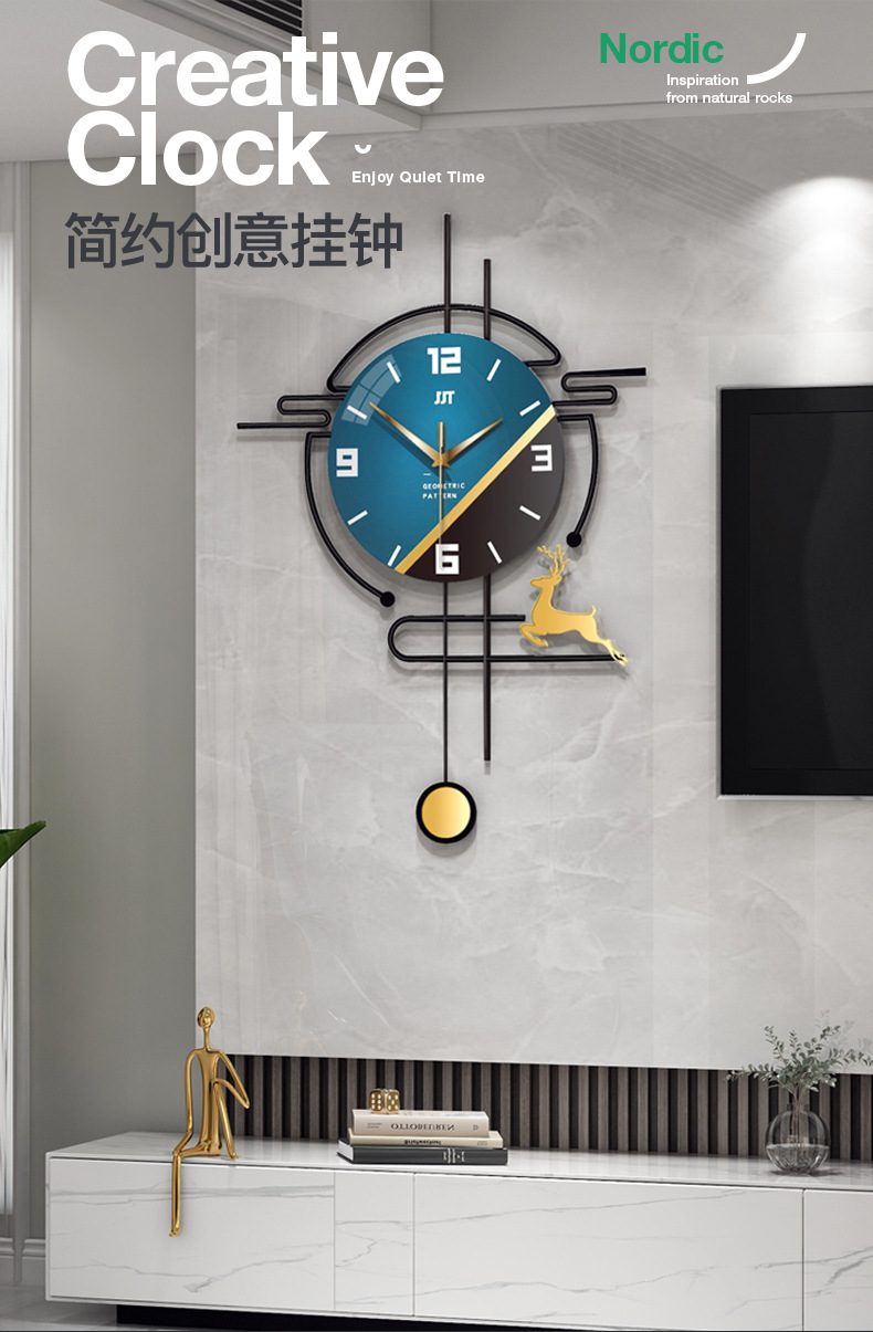 Wall Clock Affordable Luxury Fashion Living Room Decorative Clock Wall-Mounted Home Creative Clocks Amazon Hot Sale Products