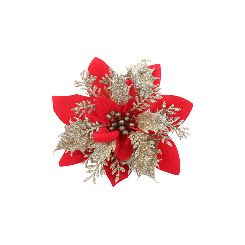 Christmas Festival Gold Powder Christmas Flower Artificial Flower Christmas Wreath Accessories Christmas Tree Decoration Christmas Accessories Wholesale