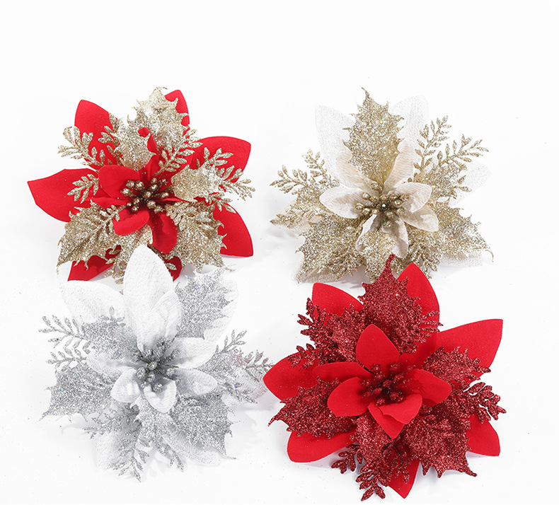 Christmas Festival Gold Powder Christmas Flower Artificial Flower Christmas Wreath Accessories Christmas Tree Decoration Christmas Accessories Wholesale Christmas Festival Gold Powder Christmas Flower Artificial Flower Christmas Wreath Accessories Christmas Tree Decoration Christmas Accessories Wholesale