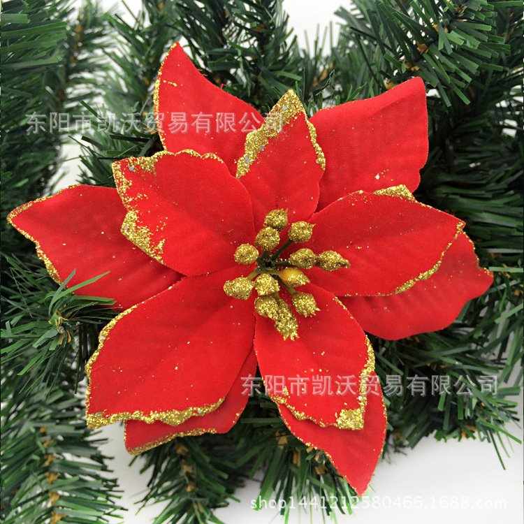 Christmas decorations hanging garland decoration 13CM highgrade Phnom Penh Red Christmas flower manufacturers Whole
