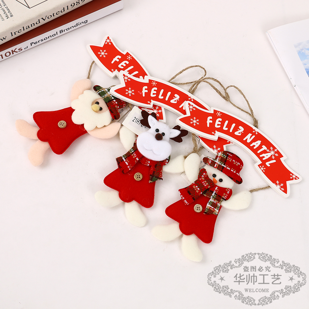 Christmas Ornaments Snowman Santa Claus Elk Muppet Creative Gift Key Bag Pendant Scene Decorations