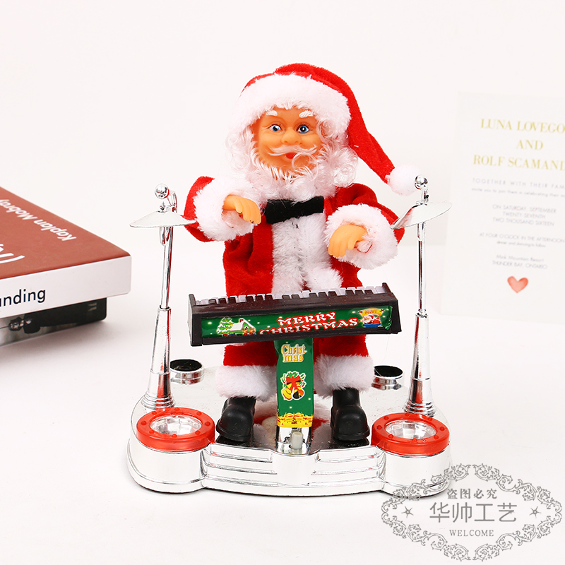Electric Music Santa Claus Guitar Piano Electric Doll Children&#039;s Toy Christmas Decoration Christmas Gift