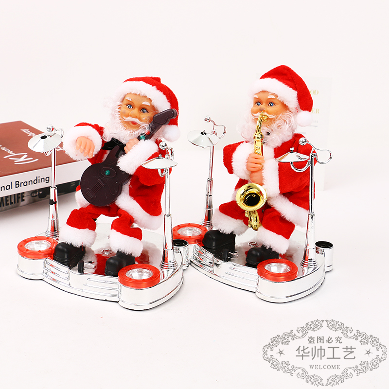 Electric Music Santa Claus Guitar Piano Electric Doll Children&#039;s Toy Christmas Decoration Christmas Gift