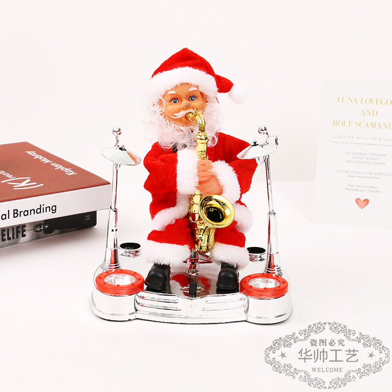 Electric Music Santa Claus Guitar Piano Electric Doll Children&#039;s Toy Christmas Decoration Christmas Gift