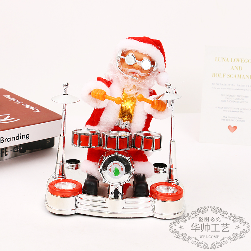 Electric Music Santa Claus Guitar Piano Electric Doll Children&#039;s Toy Christmas Decoration Christmas Gift