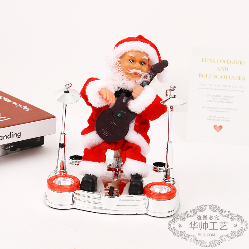 Electric Music Santa Claus Guitar Piano Electric Doll Children's Toy Christmas Decoration Christmas Gift Electric Music Santa Claus Guitar Piano Electric Doll Children's Toy Christmas Decoration Christmas Gift