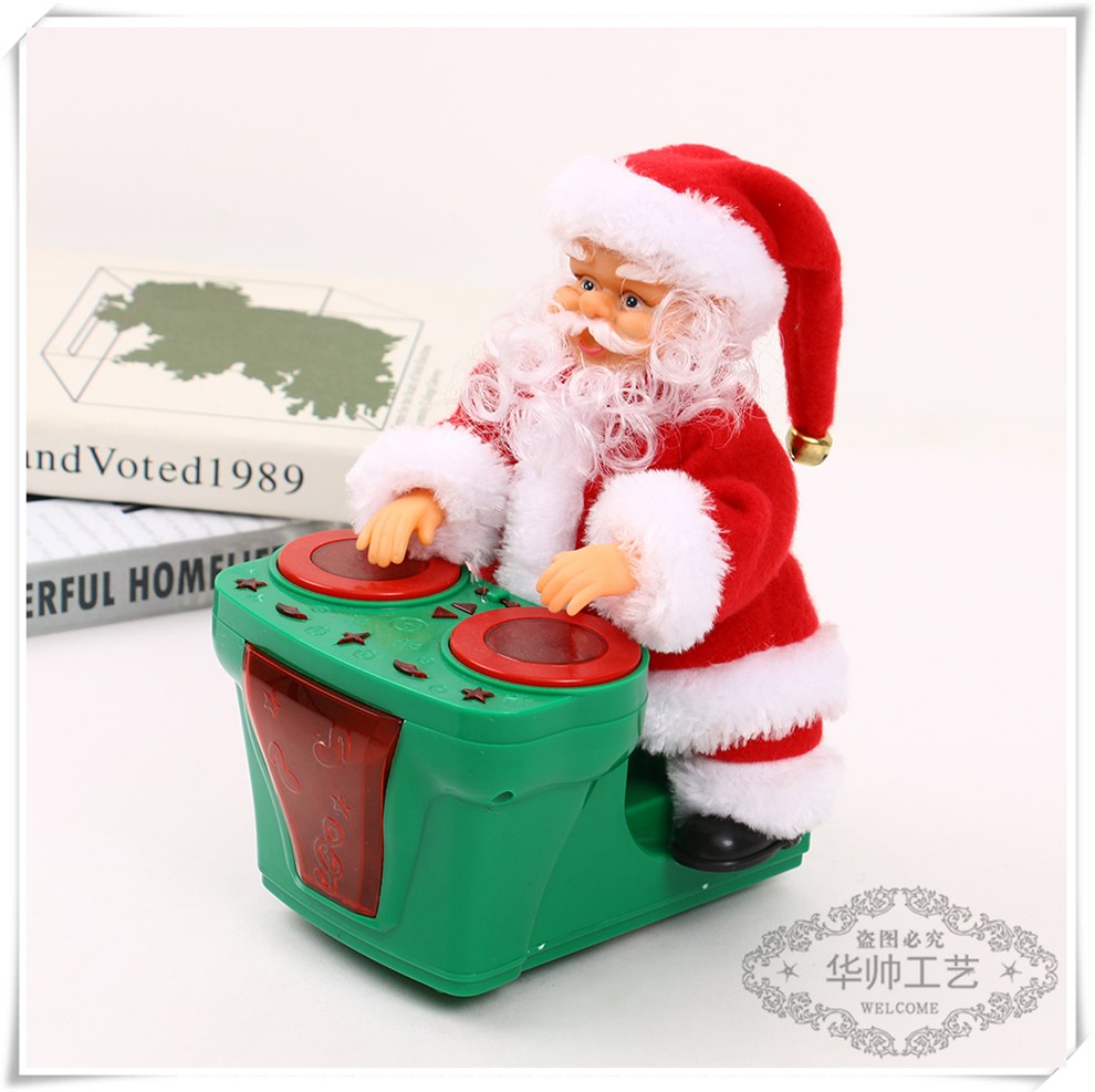 Christmas Decoration Creative Dish Santa Claus Toy Music Electric Lamplight for Boys and Girls Gift Christmas Decoration Creative Dish Santa Claus Toy Music Electric Lamplight for Boys and Girls Gift