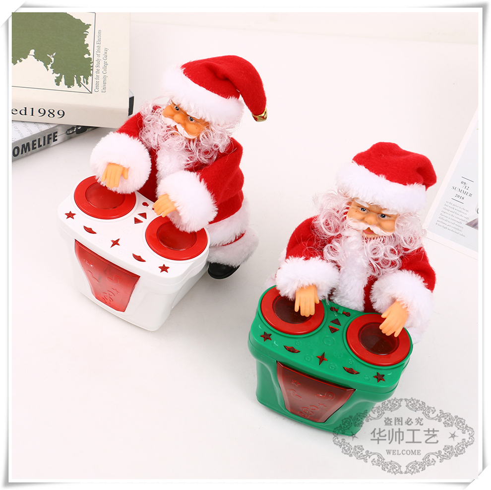 Christmas Decoration Creative Dish Santa Claus Toy Music Electric Lamplight for Boys and Girls Gift Christmas Decoration Creative Dish Santa Claus Toy Music Electric Lamplight for Boys and Girls Gift