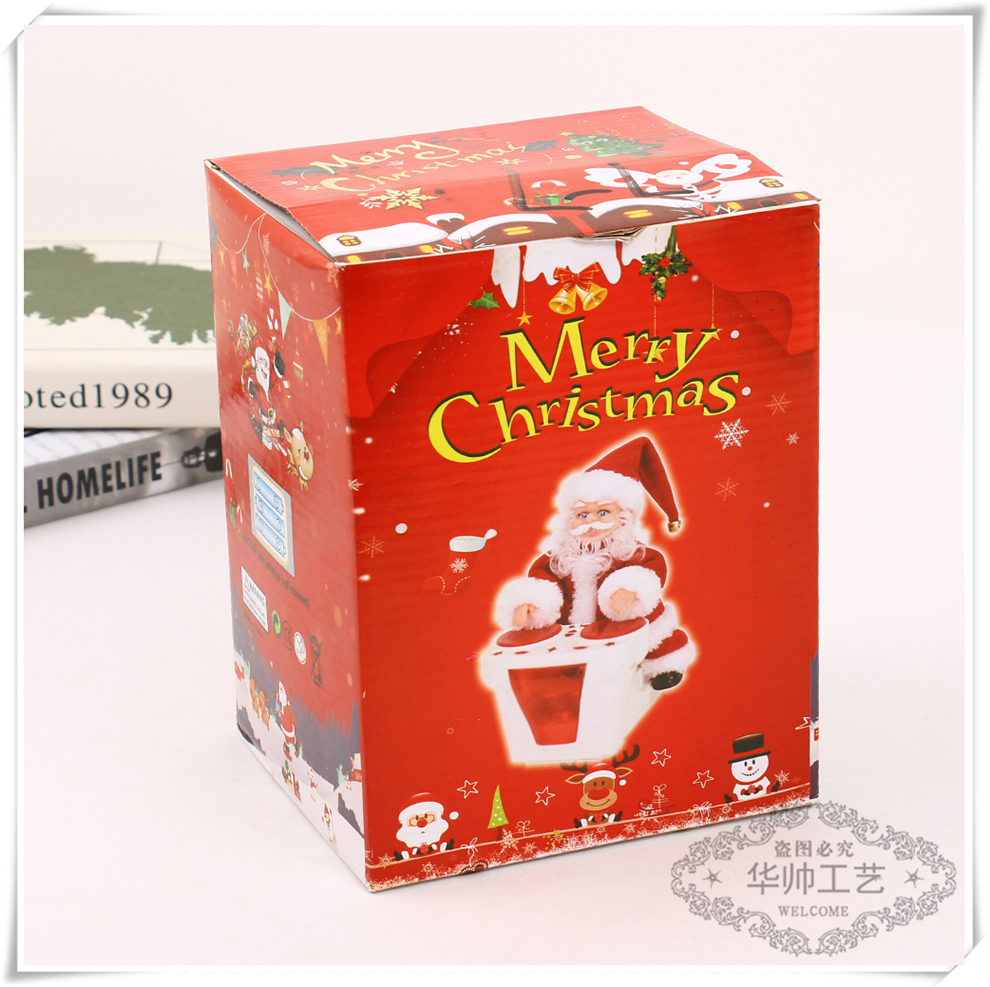 Christmas Decoration Creative Dish Santa Claus Toy Music Electric Lamplight for Boys and Girls Gift Christmas Decoration Creative Dish Santa Claus Toy Music Electric Lamplight for Boys and Girls Gift