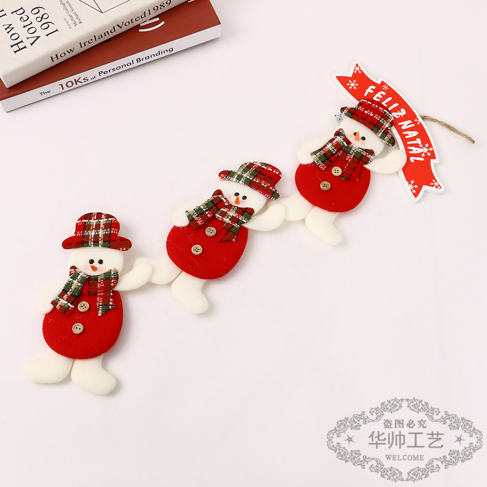 Christmas Small Pendant Santa Claus Snowman Deer Shop Store Scene Layout Christmas Tree Accessories Decorations