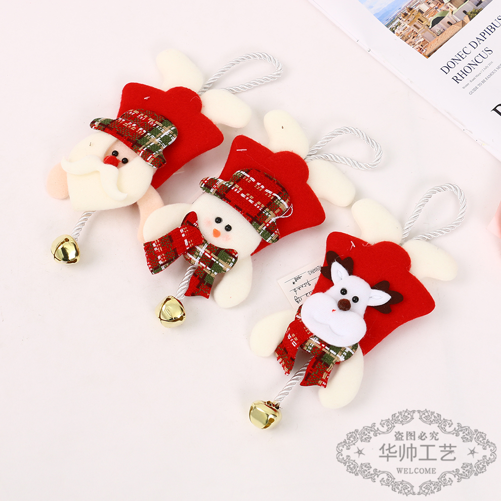 Christmas Tree Pendant Santa Claus Snowman Deer Doll Christmas Scene Show Window Decorations Suitcase Ornaments