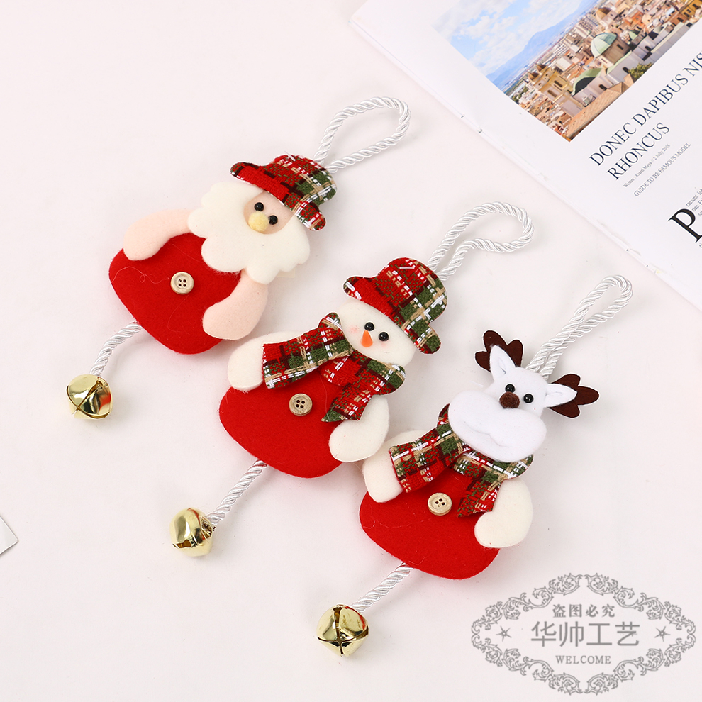Christmas Tree Pendant Santa Claus Snowman Deer Doll Christmas Scene Show Window Decorations Suitcase Ornaments