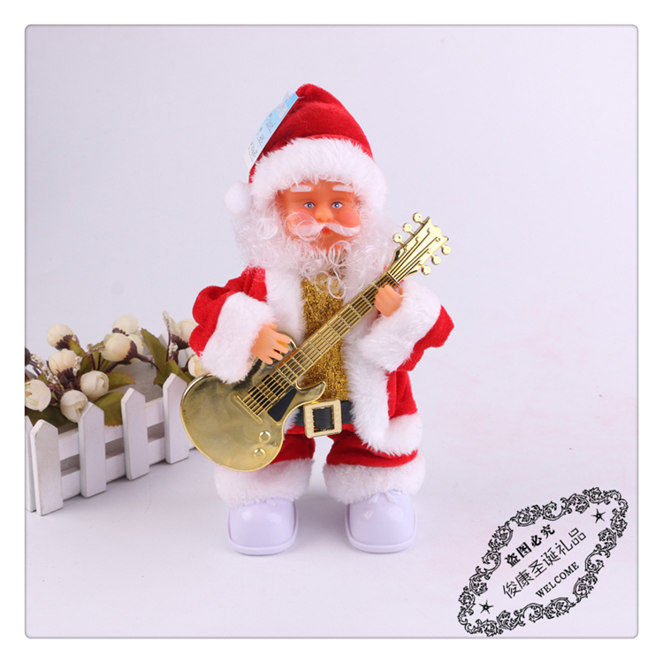 Cute Santa Claus playing guitar modeling Christmas decoration doll decoration various styles Cute Santa Claus playing guitar modeling Christmas decoration doll decoration various styles