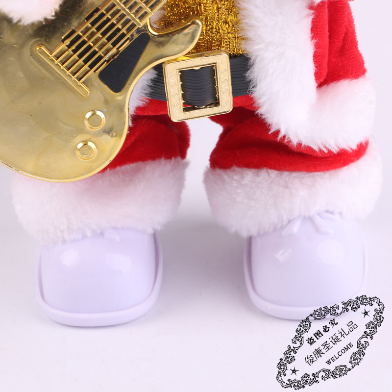 Cute Santa Claus playing guitar modeling Christmas decoration doll decoration various styles
