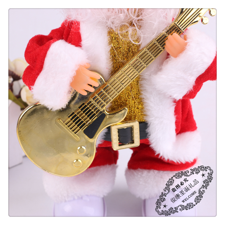 Cute Santa Claus playing guitar modeling Christmas decoration doll decoration various styles Cute Santa Claus playing guitar modeling Christmas decoration doll decoration various styles