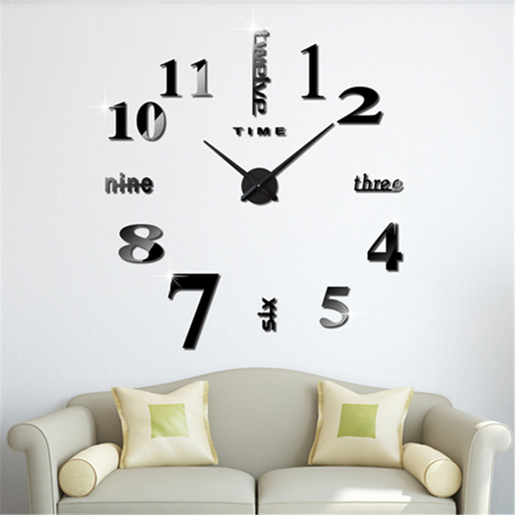 Amazon Hot Selling Popular Products Creative Wall Clock DIY Acrylic Clock Home Decoration Wall Sticker Clock