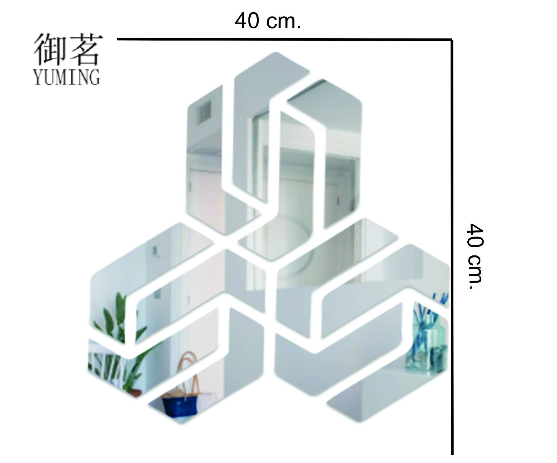 New Product Acrylic Wall Stickers Irregular Stitching Hexagonal Mirror Decoration DIY Bedroom Living Room Wall Decoration Sticker