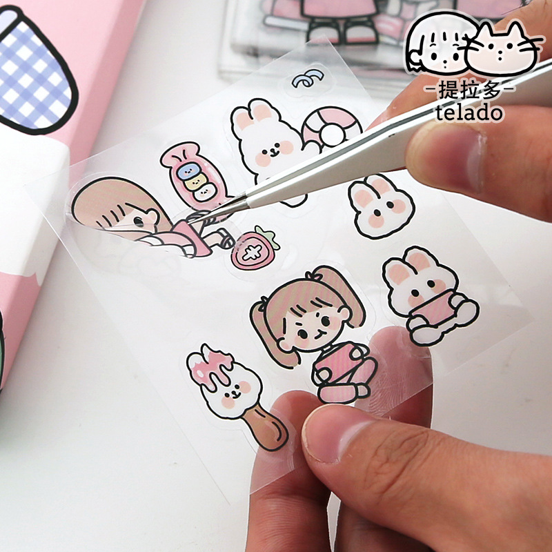 Tirado Cream Rabbit Diary Pet Waterproof Stickers Notebook Gift Box Girl Hand Account Decoration sticker