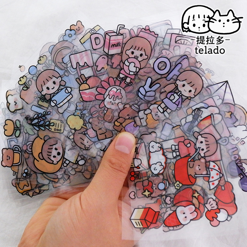Tirado Cream Rabbit Diary Pet Waterproof Stickers Notebook Gift Box Girl Hand Account Decoration sticker
