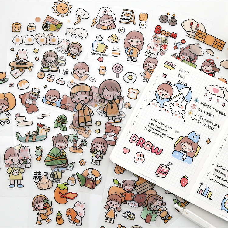 Tirado Cream Rabbit Diary Pet Waterproof Stickers Notebook Gift Box Girl Hand Account Decoration sticker Tirado Cream Rabbit Diary Pet Waterproof Stickers Notebook Gift Box Girl Hand Account Decoration sticker