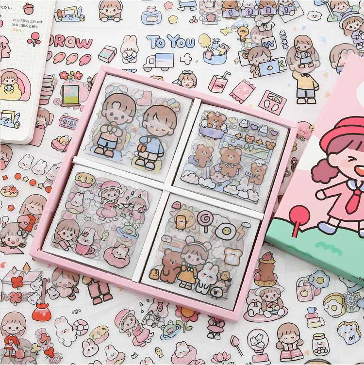 Tirado Cream Rabbit Diary Pet Waterproof Stickers Notebook Gift Box Girl Hand Account Decoration sticker Tirado Cream Rabbit Diary Pet Waterproof Stickers Notebook Gift Box Girl Hand Account Decoration sticker