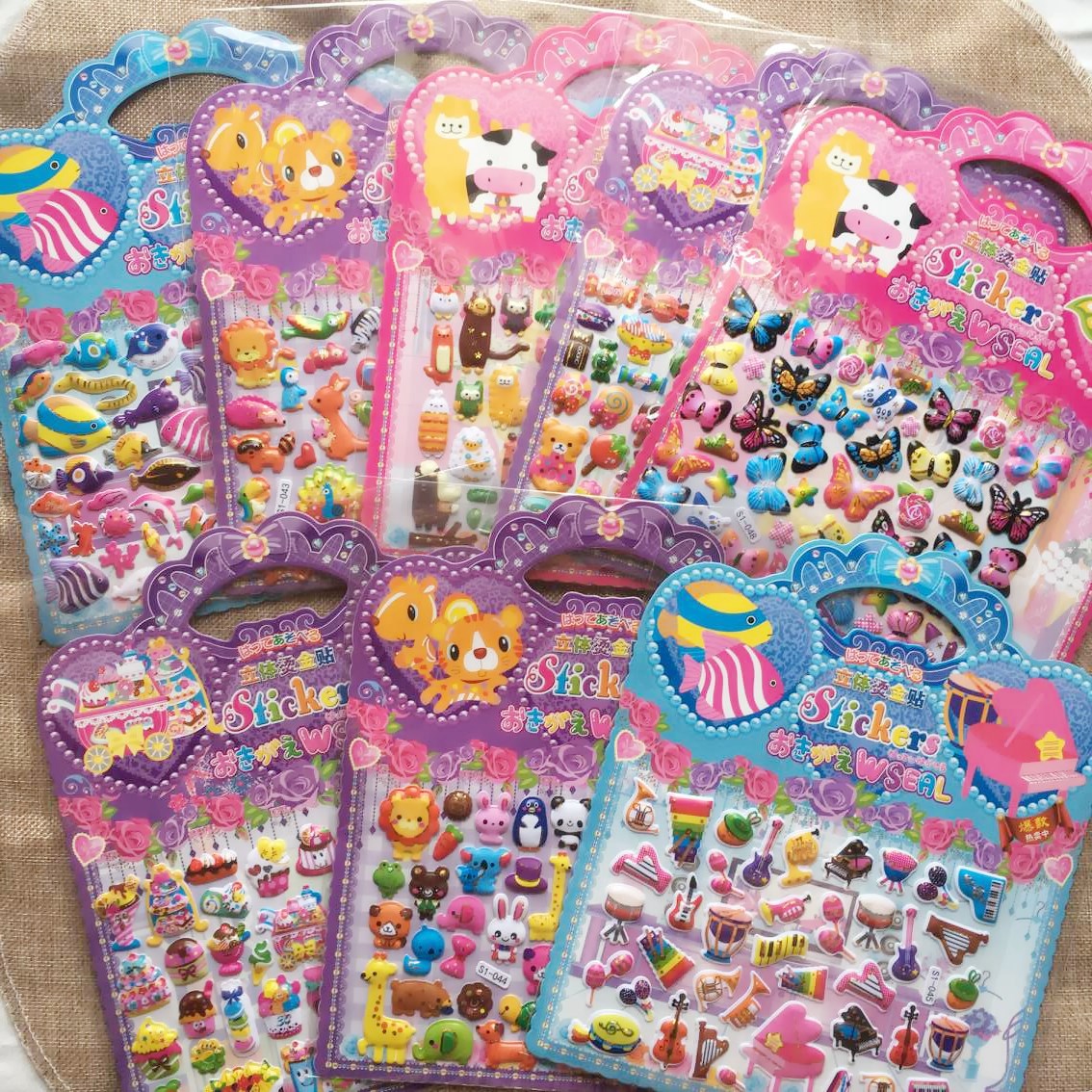 S1 Concave-Convex PVC Bubble Sticker Bronzing Cartoon Stickers DIY Children Little Kids Notepaper Mobile Phone Decoration Bubble Sticker