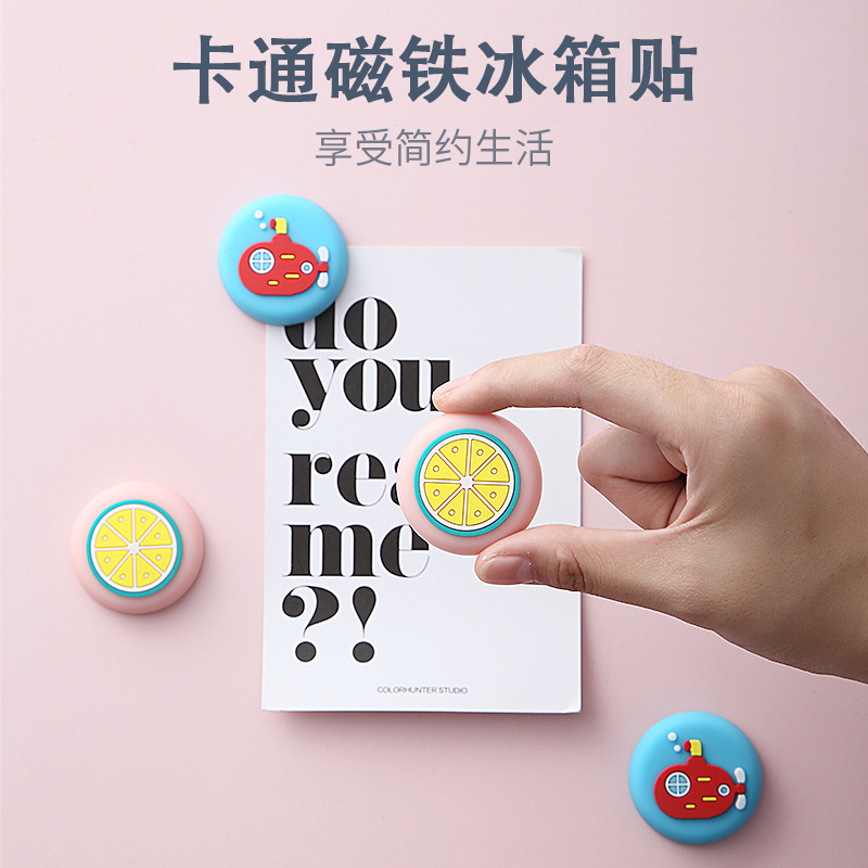 Original Design Magnetic Sticker Creative Decoration Simple Nordic Cute Animal Three-Dimensional Cartoon Magnetic PVC Fridge Magnet