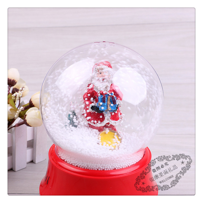 Electric spray snowflake music box of snowball Santa Claus crystal ball rotation Electric spray snowflake music box of snowball Santa Claus crystal ball rotation