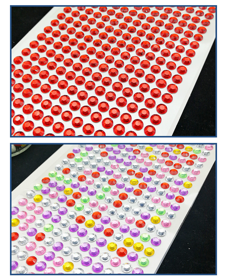 Crystal Sticker Factory Direct Supply Children Acrylic DIY Car Mobile Phone Decoration Handmade Rhinestones Paster Spot Supply