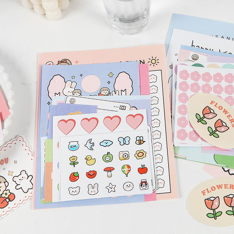 Z Life Prescription Girl Cartoon Rabbit Wall Sticker Cute Girl Poster Bedroom Desk Background Wall Decoration Set