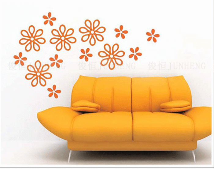 Seven-petal flower 3D wall sticker ideas background decoration stickers 0357 Seven-petal flower 3D wall sticker ideas background decoration stickers 0357