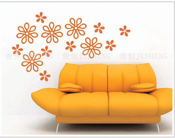 Seven-petal flower 3D wall sticker ideas background decoration stickers 0357 Seven-petal flower 3D wall sticker ideas background decoration stickers 0357