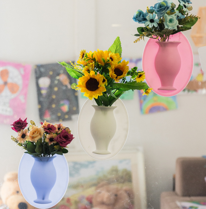 Silicone Small Vase Living Room Decoration Wall Sticker