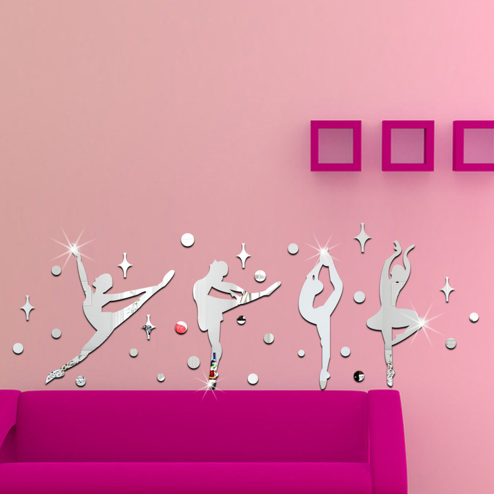 Ballet Girl Mirror Stickers Dance Classroom School Decoration Mirror Sticker Three-Dimensional DIY Self-Adhesive Patch Ballet Girl Mirror Stickers Dance Classroom School Decoration Mirror Sticker Three-Dimensional DIY Self-Adhesive Patch