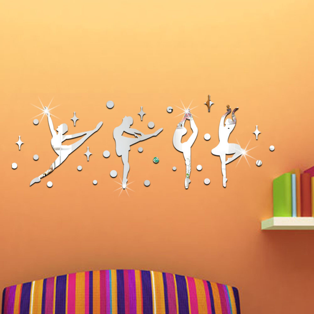 Ballet Girl Mirror Stickers Dance Classroom School Decoration Mirror Sticker Three-Dimensional DIY Self-Adhesive Patch Ballet Girl Mirror Stickers Dance Classroom School Decoration Mirror Sticker Three-Dimensional DIY Self-Adhesive Patch