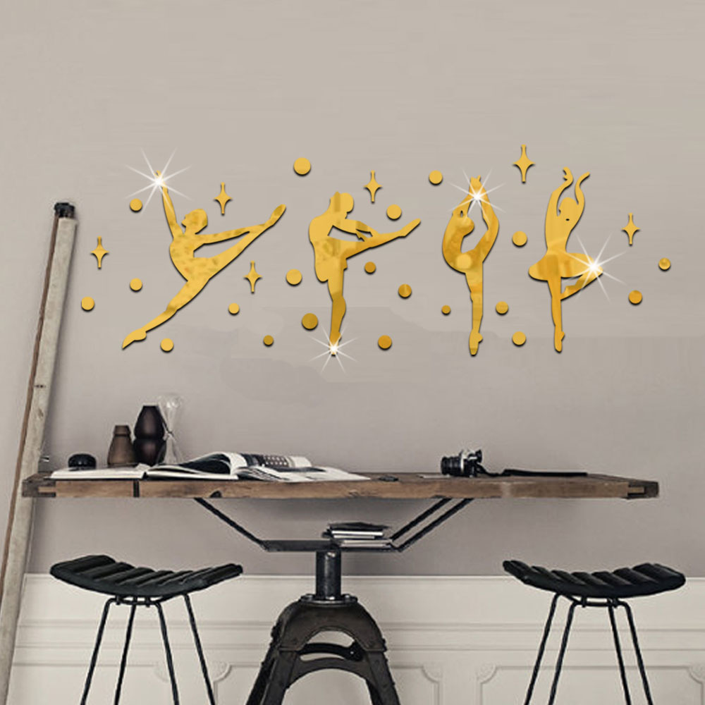 Ballet Girl Mirror Stickers Dance Classroom School Decoration Mirror Sticker Three-Dimensional DIY Self-Adhesive Patch Ballet Girl Mirror Stickers Dance Classroom School Decoration Mirror Sticker Three-Dimensional DIY Self-Adhesive Patch