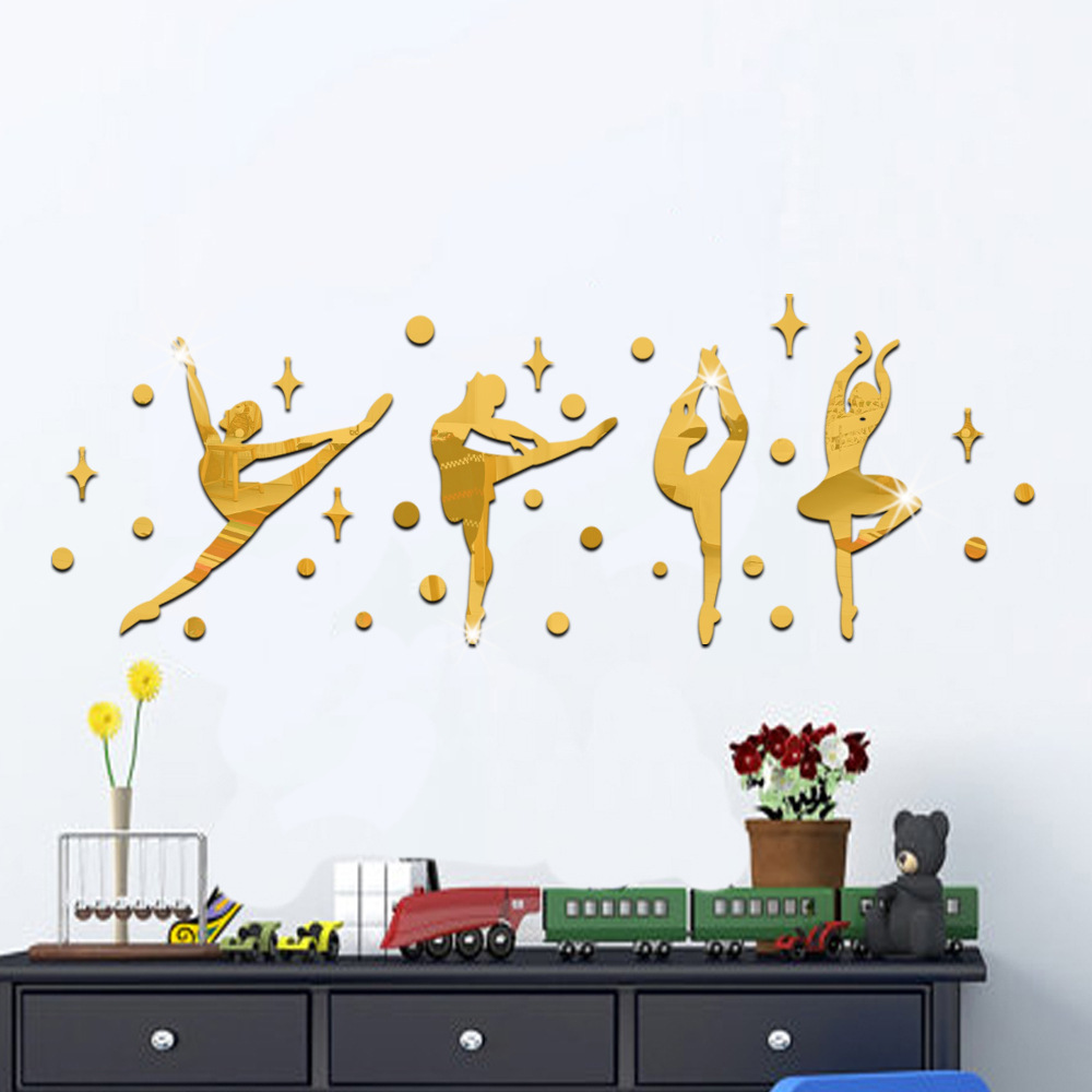 Ballet Girl Mirror Stickers Dance Classroom School Decoration Mirror Sticker Three-Dimensional DIY Self-Adhesive Patch Ballet Girl Mirror Stickers Dance Classroom School Decoration Mirror Sticker Three-Dimensional DIY Self-Adhesive Patch