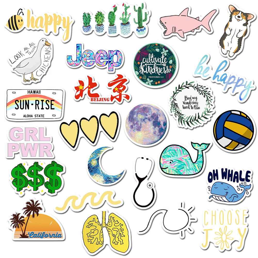 50 Pieces in Purple Fresh Cartoon Graffiti Stickers Luggage Water Cup Skateboard Refrigerator Decoration sticker 50 Pieces in Purple Fresh Cartoon Graffiti Stickers Luggage Water Cup Skateboard Refrigerator Decoration sticker