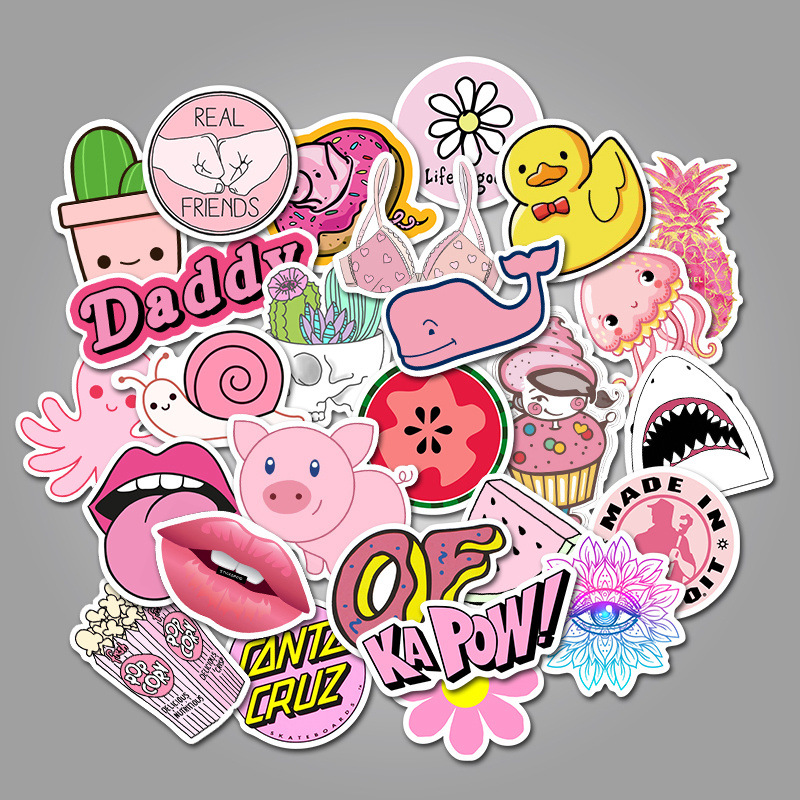 50 Pieces in Purple Fresh Cartoon Graffiti Stickers Luggage Water Cup Skateboard Refrigerator Decoration sticker 50 Pieces in Purple Fresh Cartoon Graffiti Stickers Luggage Water Cup Skateboard Refrigerator Decoration sticker